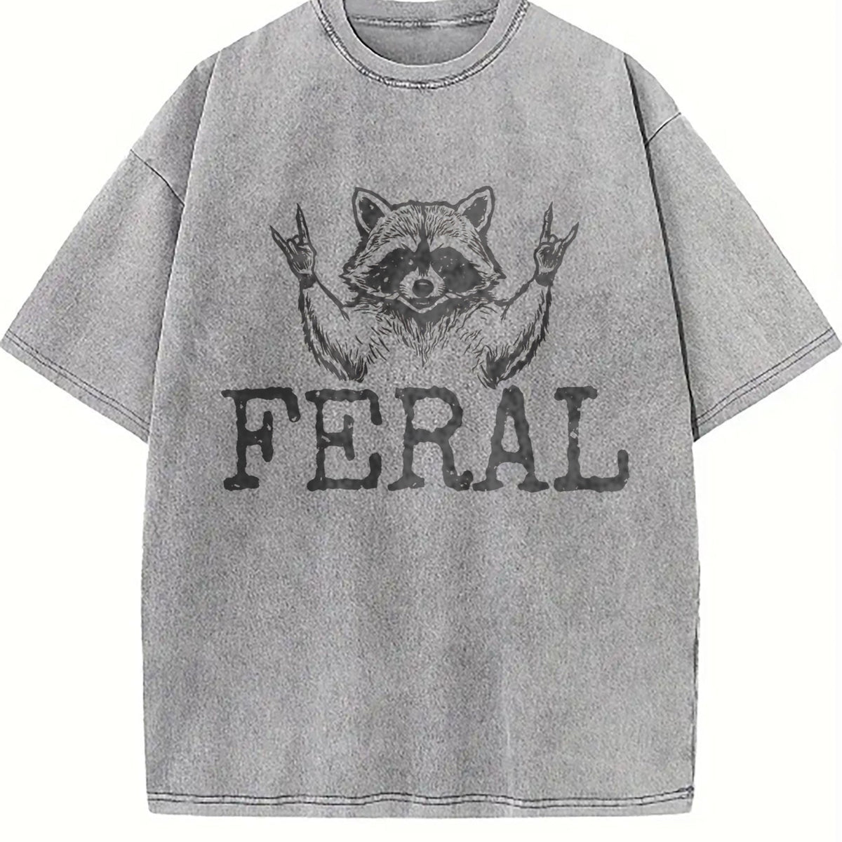 Feral Raccoon Vintage Washed T-Shirt product image 4