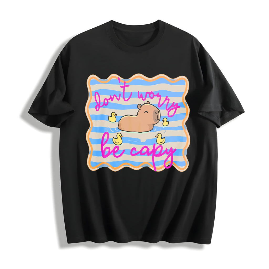Don't Worry Be Capy Cotton T-Shirt product image 1
