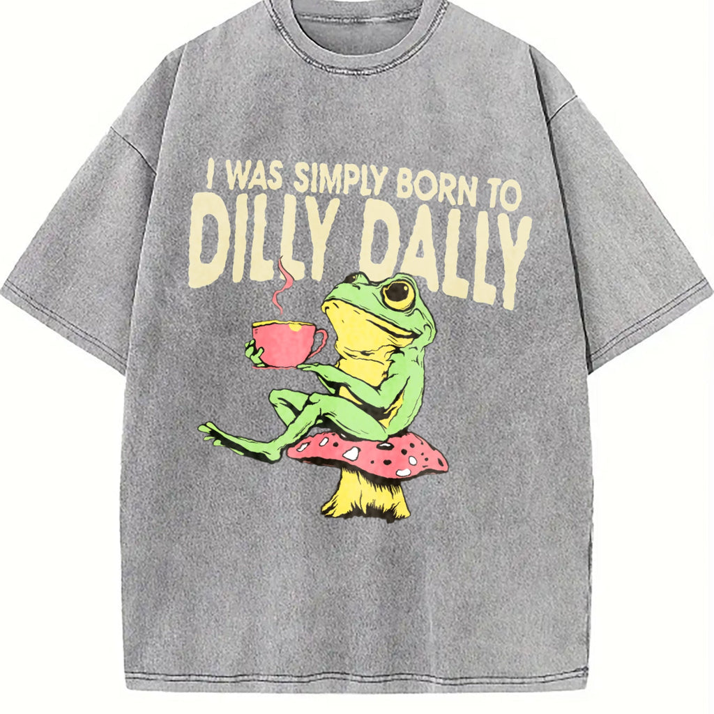 Funny Frog On Mushroom Born To Dilly Dally Meme - Boxy product image 5