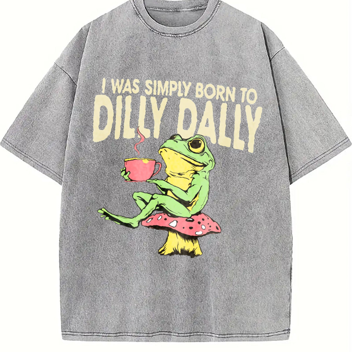 Funny Frog On Mushroom Born To Dilly Dally Meme - Boxy product image 5