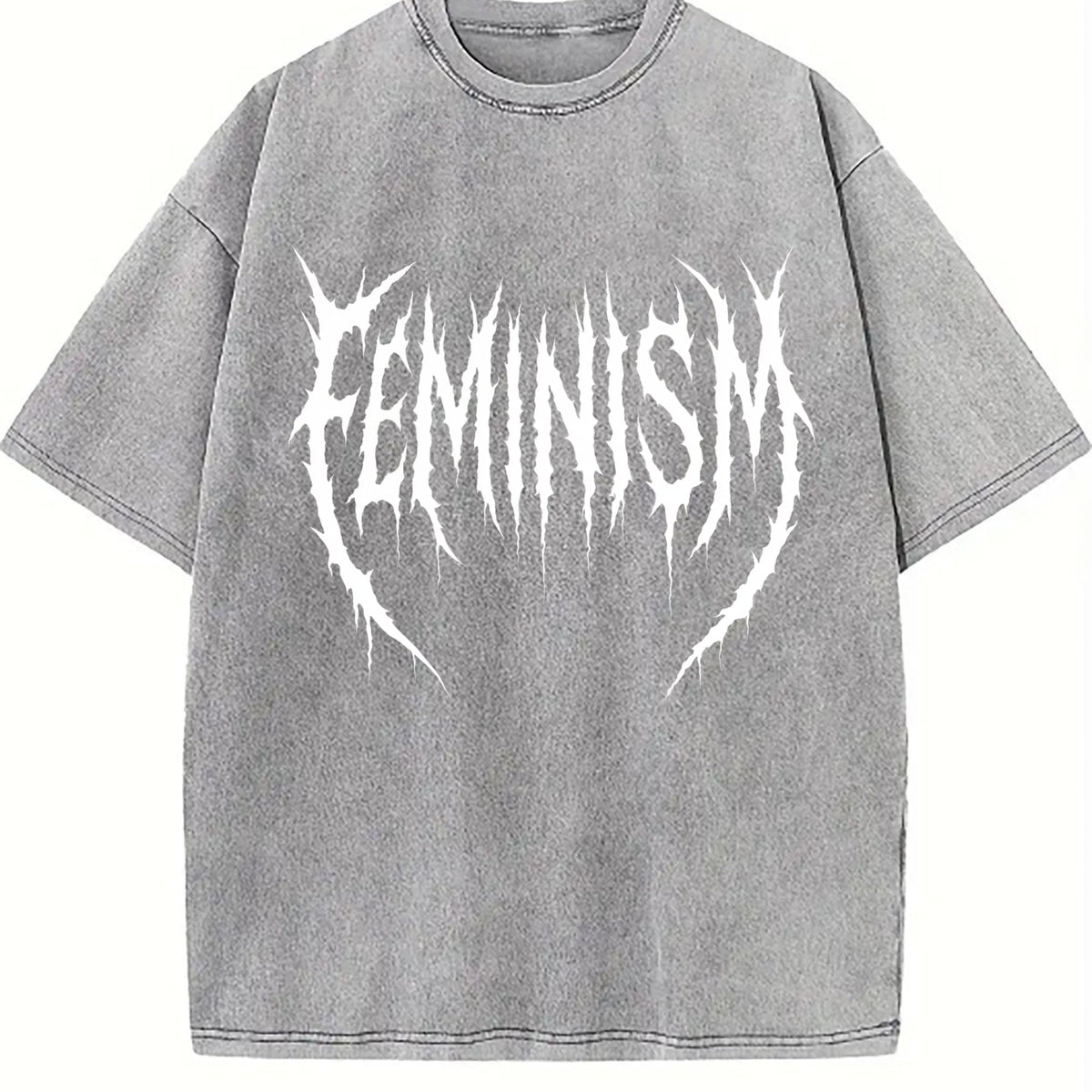 Feminism Gym Pump Cover Vintage Washed T-Shirt product image 5