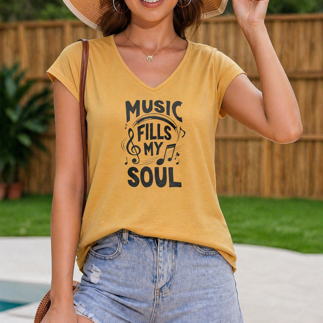 Music - Summer Women's V-Neck Tank Top