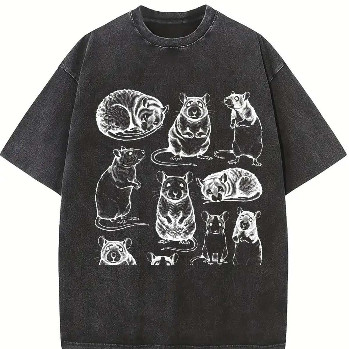 Rats 90s Tattoo Vintage Washed T-Shirt product image 2