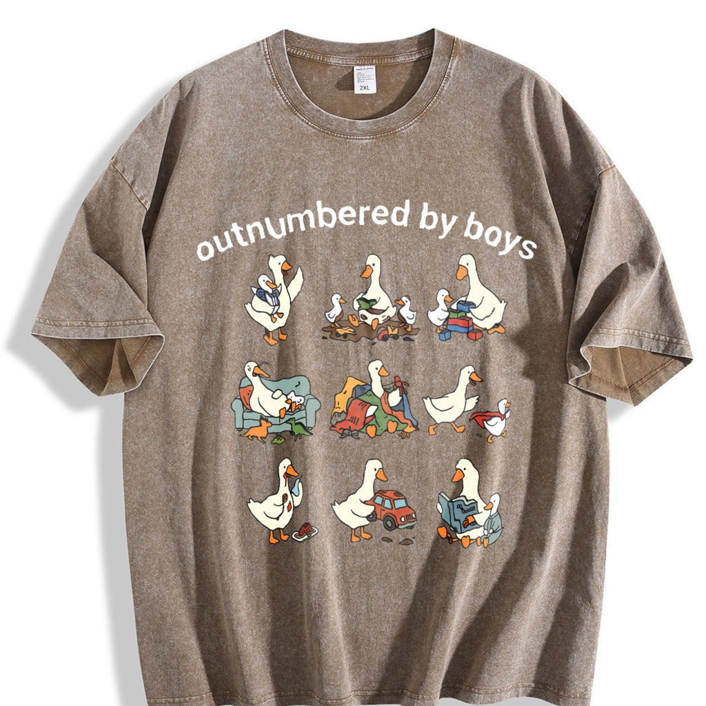 Funny Boy Mom Goose Vintage Washed T-Shirt product image 3