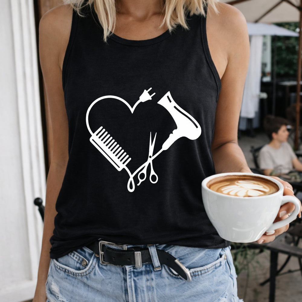 Hairstylist Tools Heart Women's Tank Top