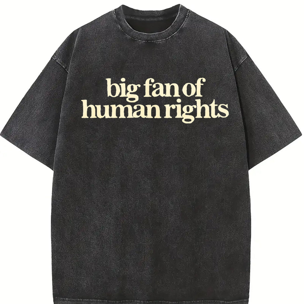 Big Fan Of Human Rights Vintage Washed T-Shirt product image 2