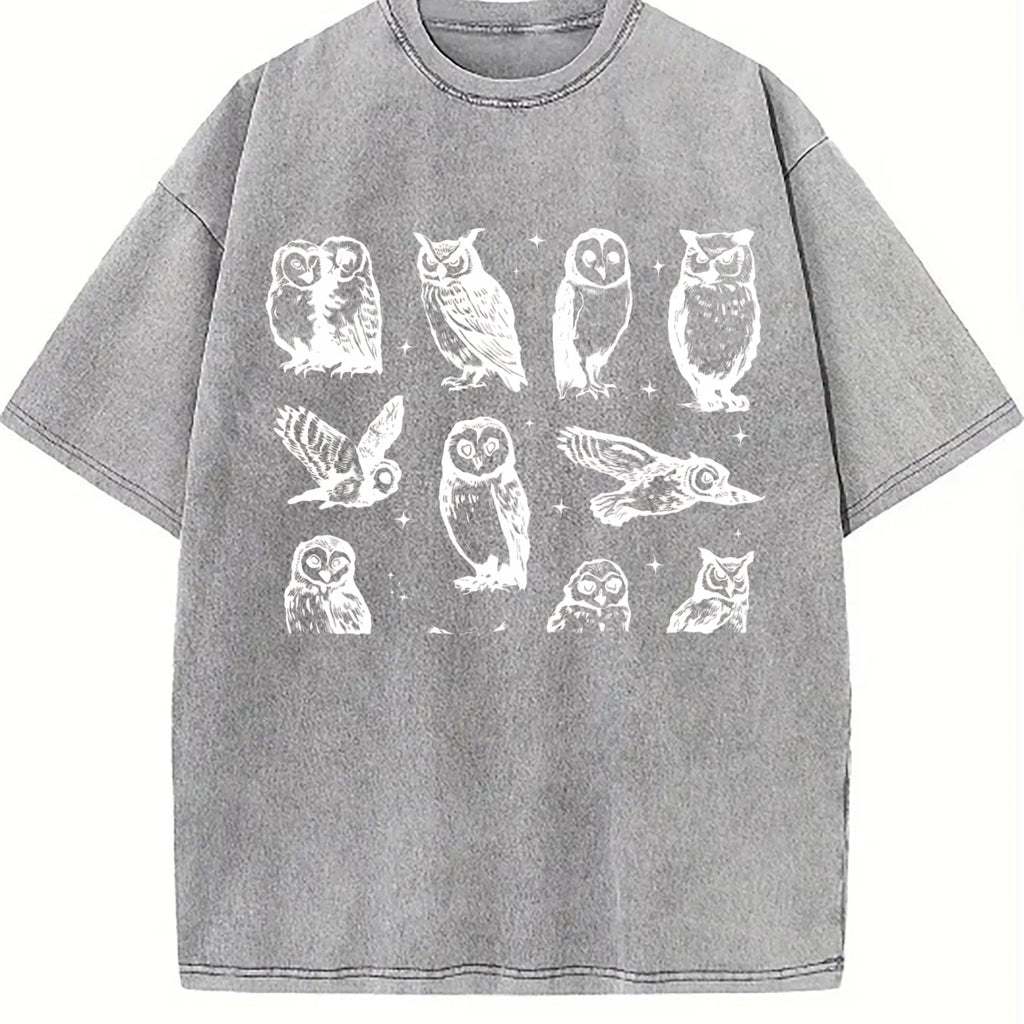 Owls 90s Tattoo Vintage Washed T-Shirt product image 5