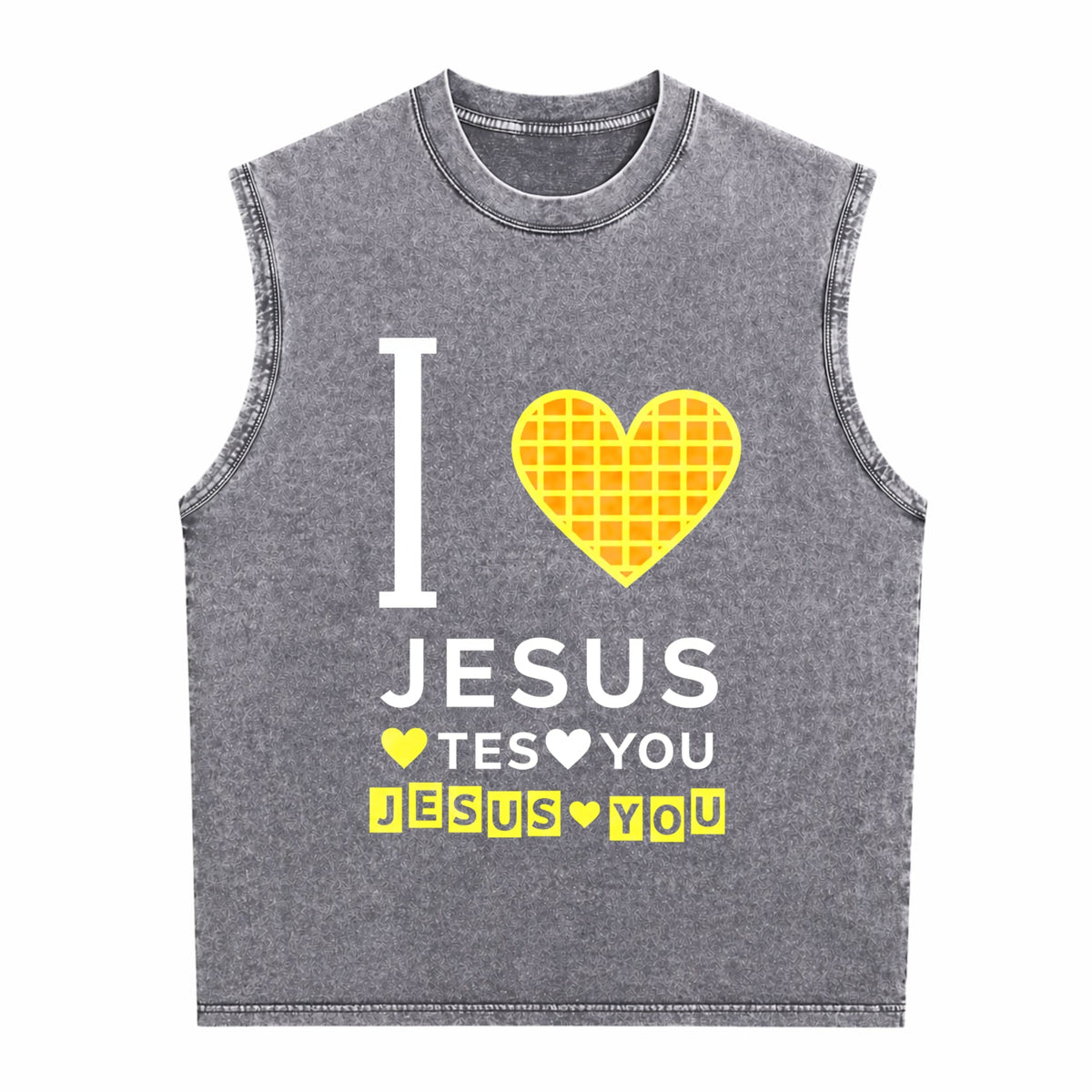 I Love Jesus Jesus Love You Men's Washed Tank Top