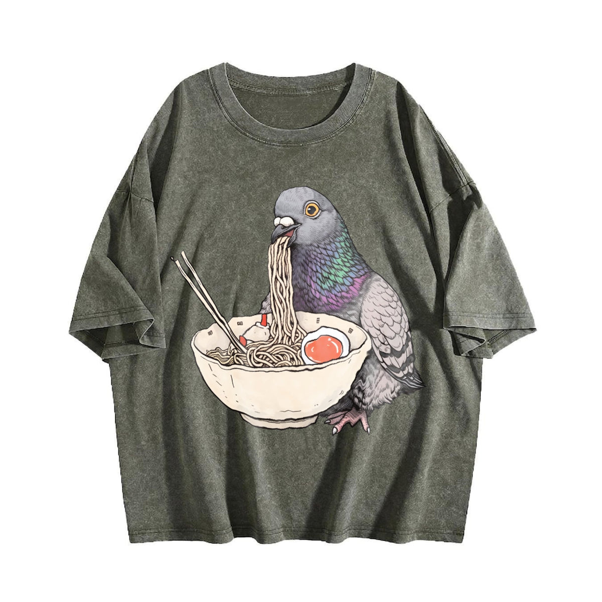 Pigeon Ramen Vintage Washed T-Shirt product image 4