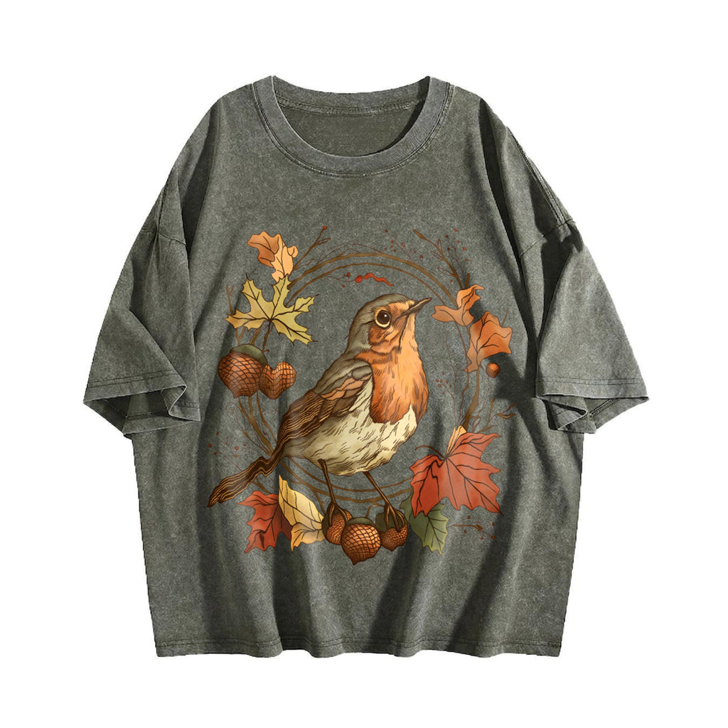 Autumn Bird Vintage Washed T-Shirt product image 4