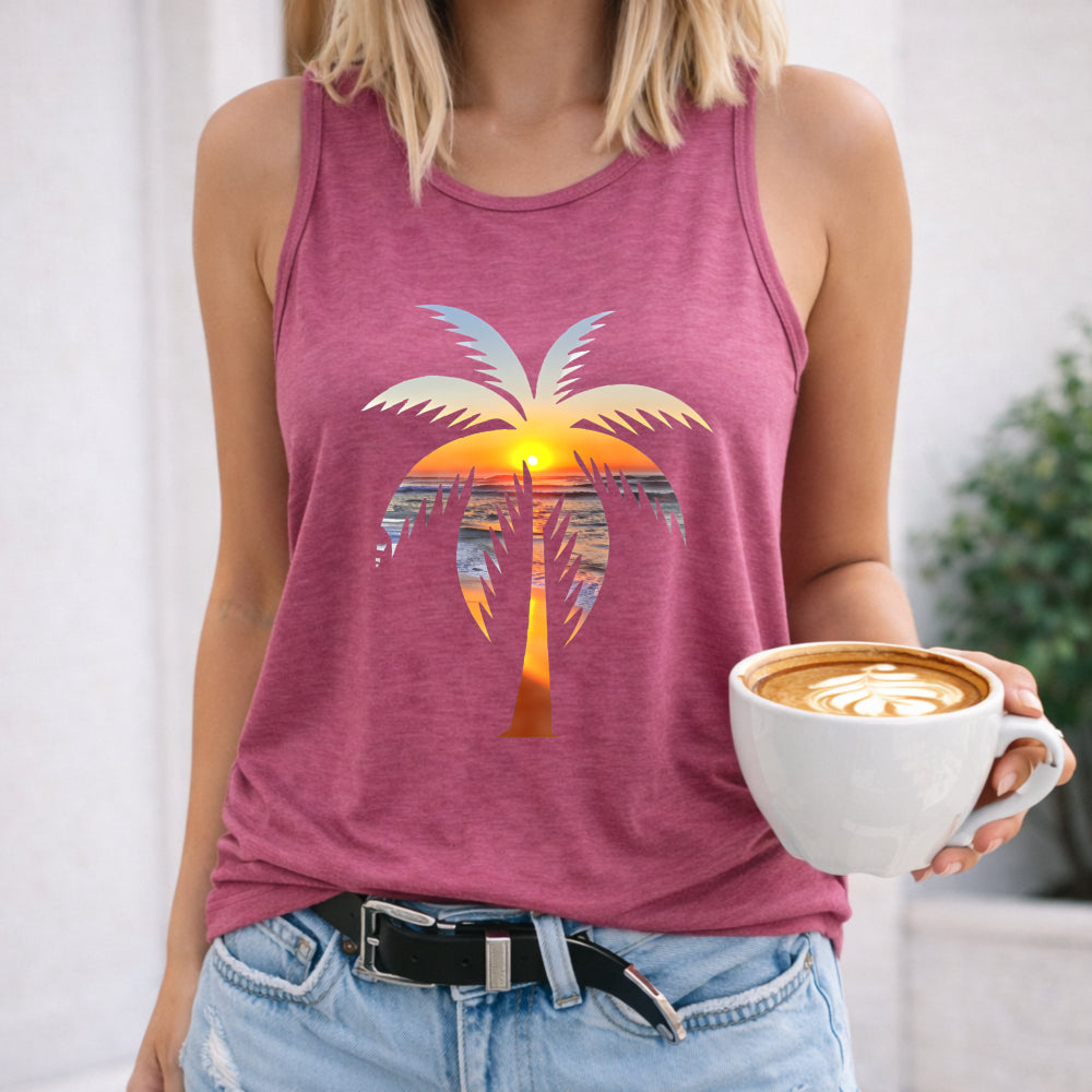 Palm Tree Sunset Women's Tank Top