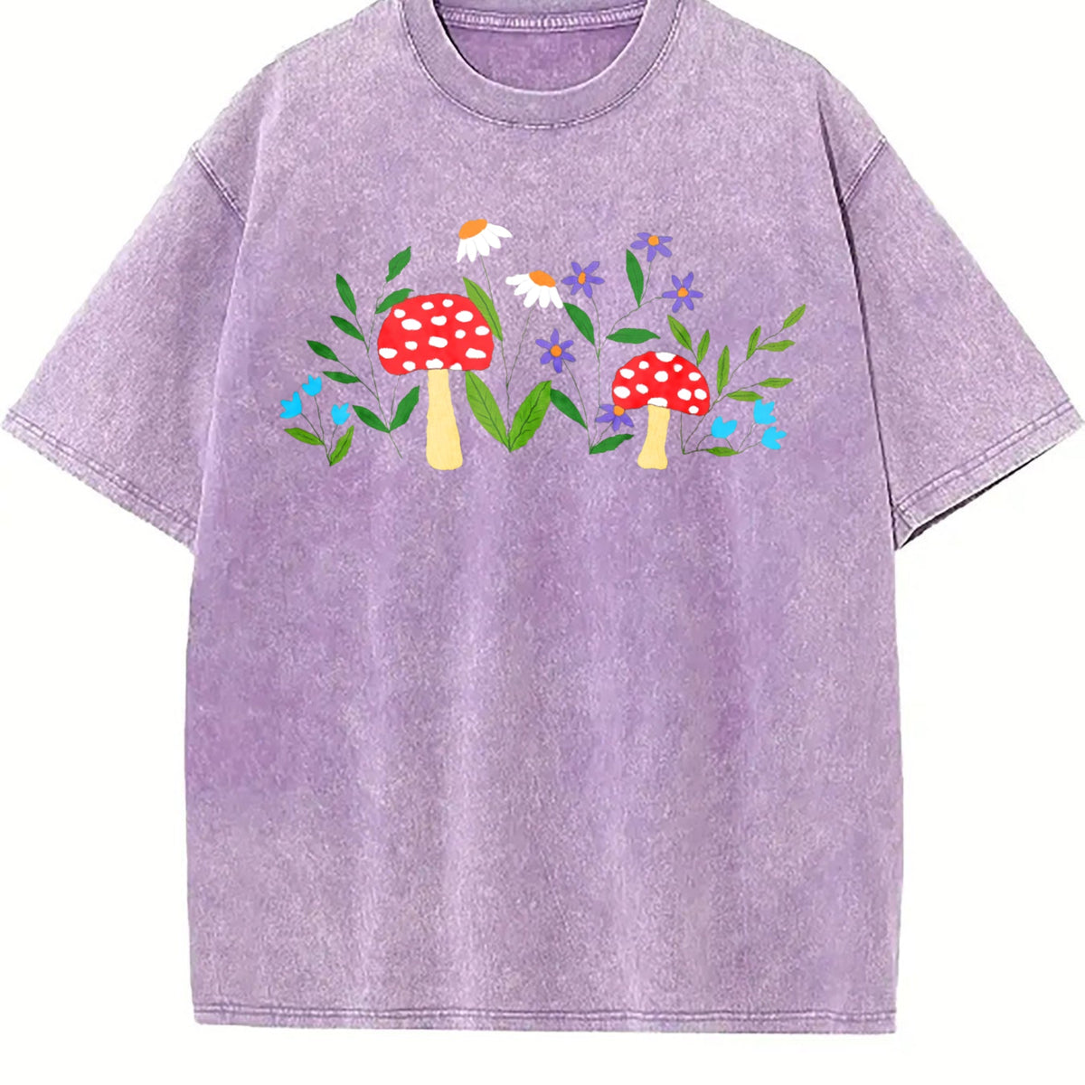 Mushroom Floral Garden Fairy Vintage Washed T-Shirt product image 6
