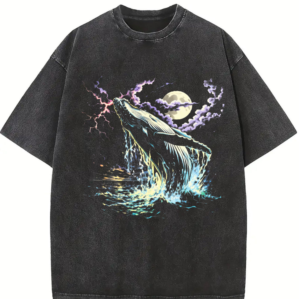 Whale Midnight 90s Vintage Washed T-Shirt product image 2