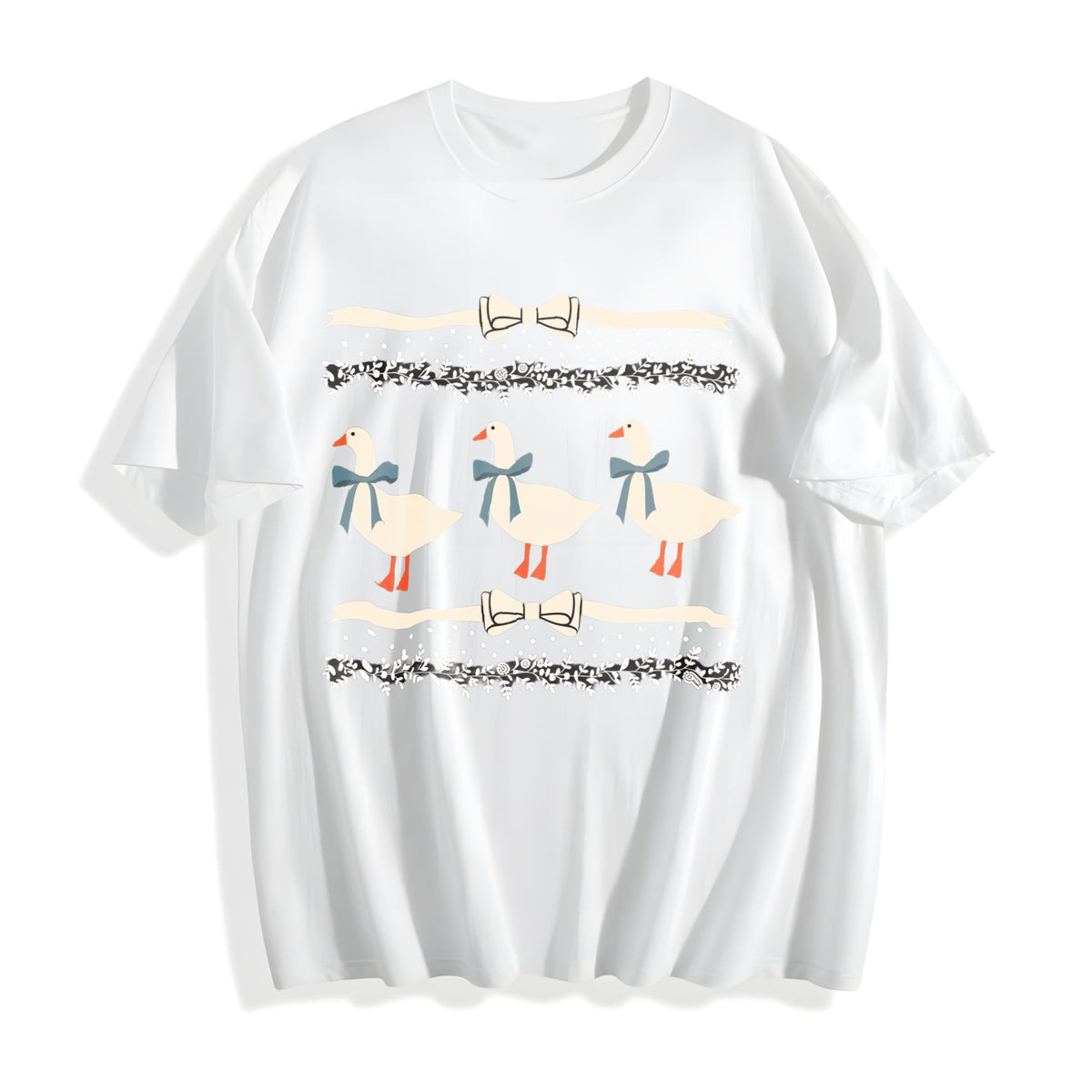 1980s Blue Ribbon Goose With Hearts Ugly Cotton T-Shirt product image 2
