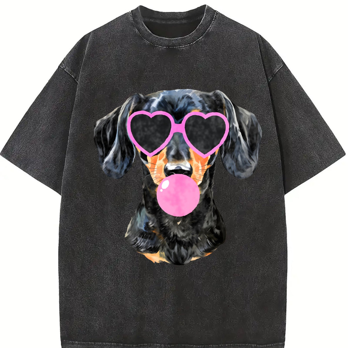 Dachshund Mama Blowing Bubble Vintage Washed T-Shirt product image 2
