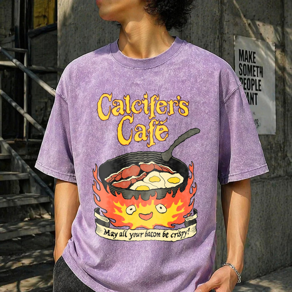 Calcifer's Cafe Howl's Moving Castle Vintage Washed T-Shirt product image 6