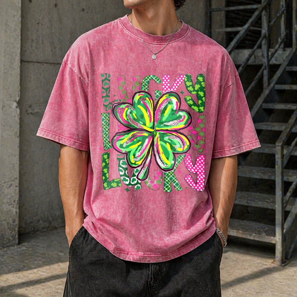 Lucky Shamrock St Patrick's Day Vintage Washed T-Shirt product image 7