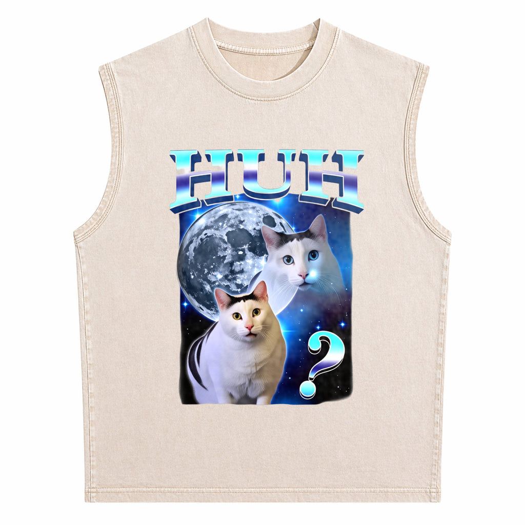 Funny Cat Meme Men's Washed Tank Top