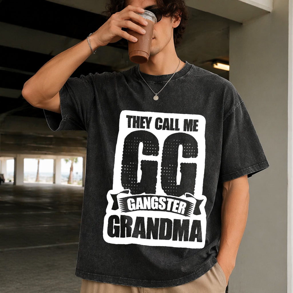 Black They Call Me Gg Gangster Grandma Vintage Washed product image 2