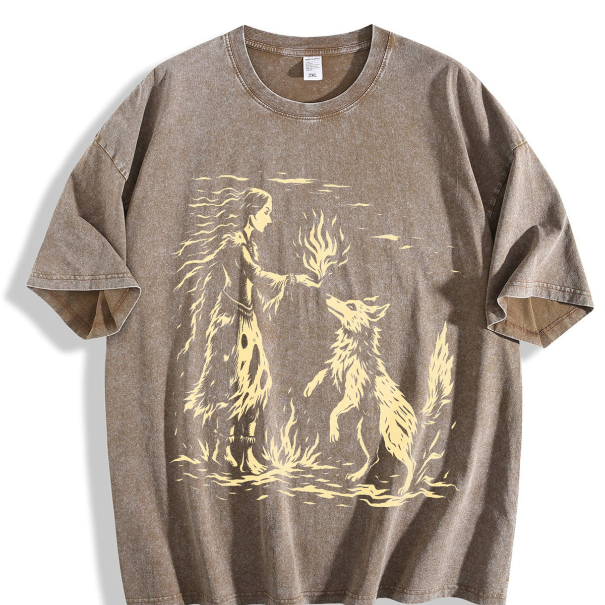 American Native Wolf Vintage Washed T-Shirt product image 3