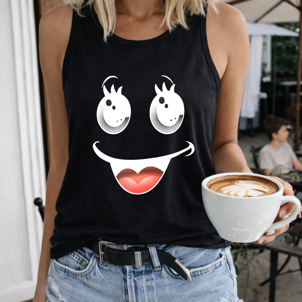 Happy Cartoon Face Women's Tank Top