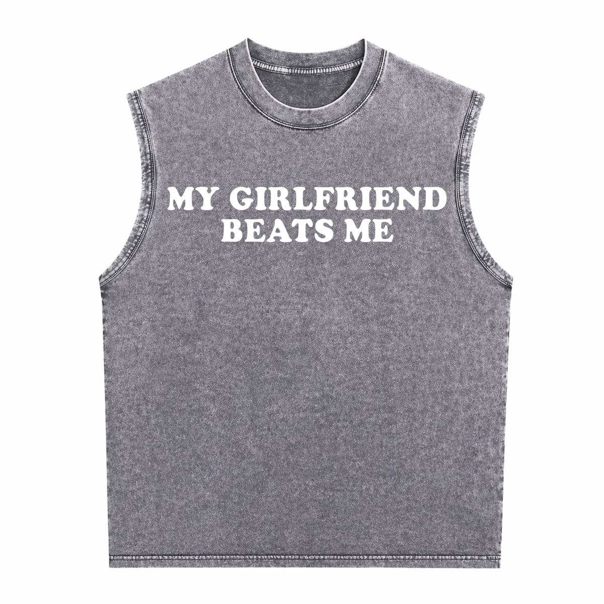 Humorous Relationship T - My Beats Me For Trending Men's Washed Tank Top