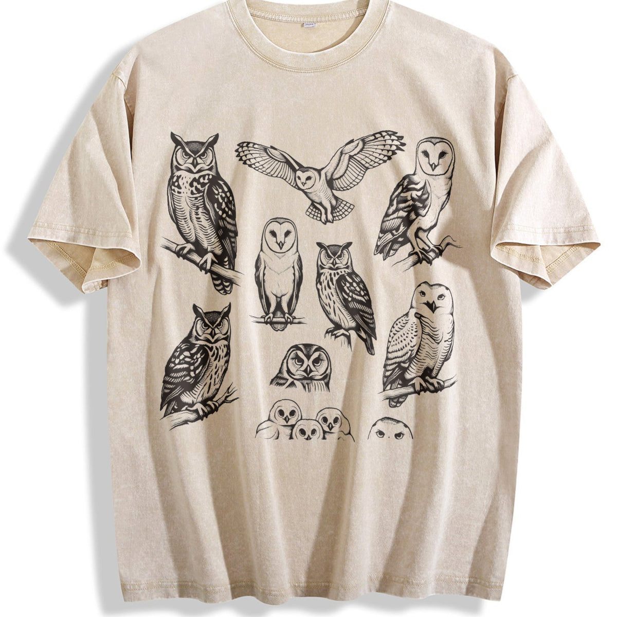 Owl 90s Tattoo Vintage Washed T-Shirt product image 1