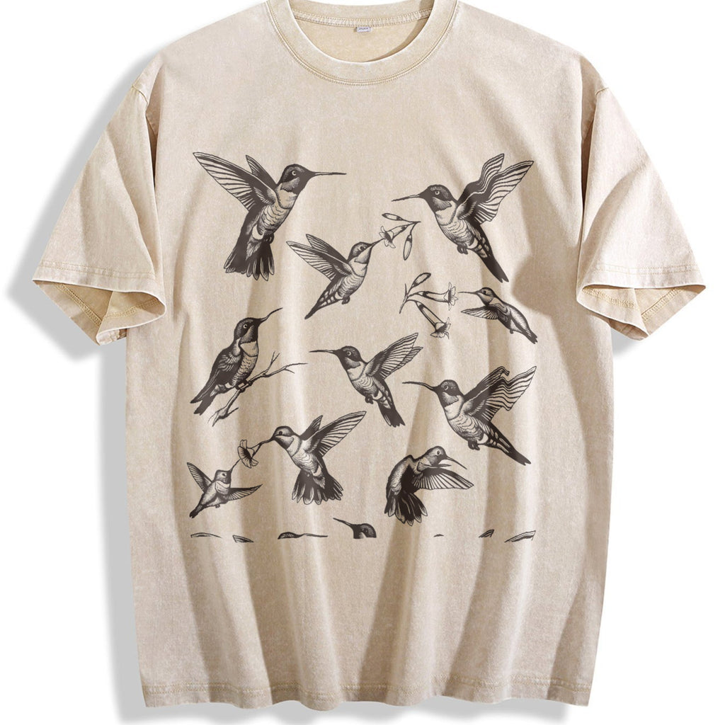 Hummingbird 90s Tattoo Vintage Washed T-Shirt product image 1