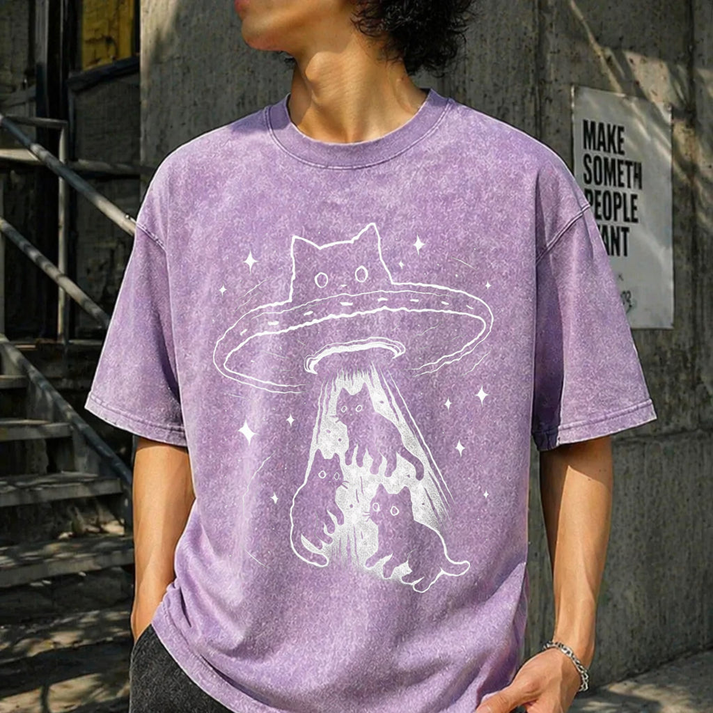 Funny Cat UFO Cute Kitty Space Spaceship Alien Vintage product image 6