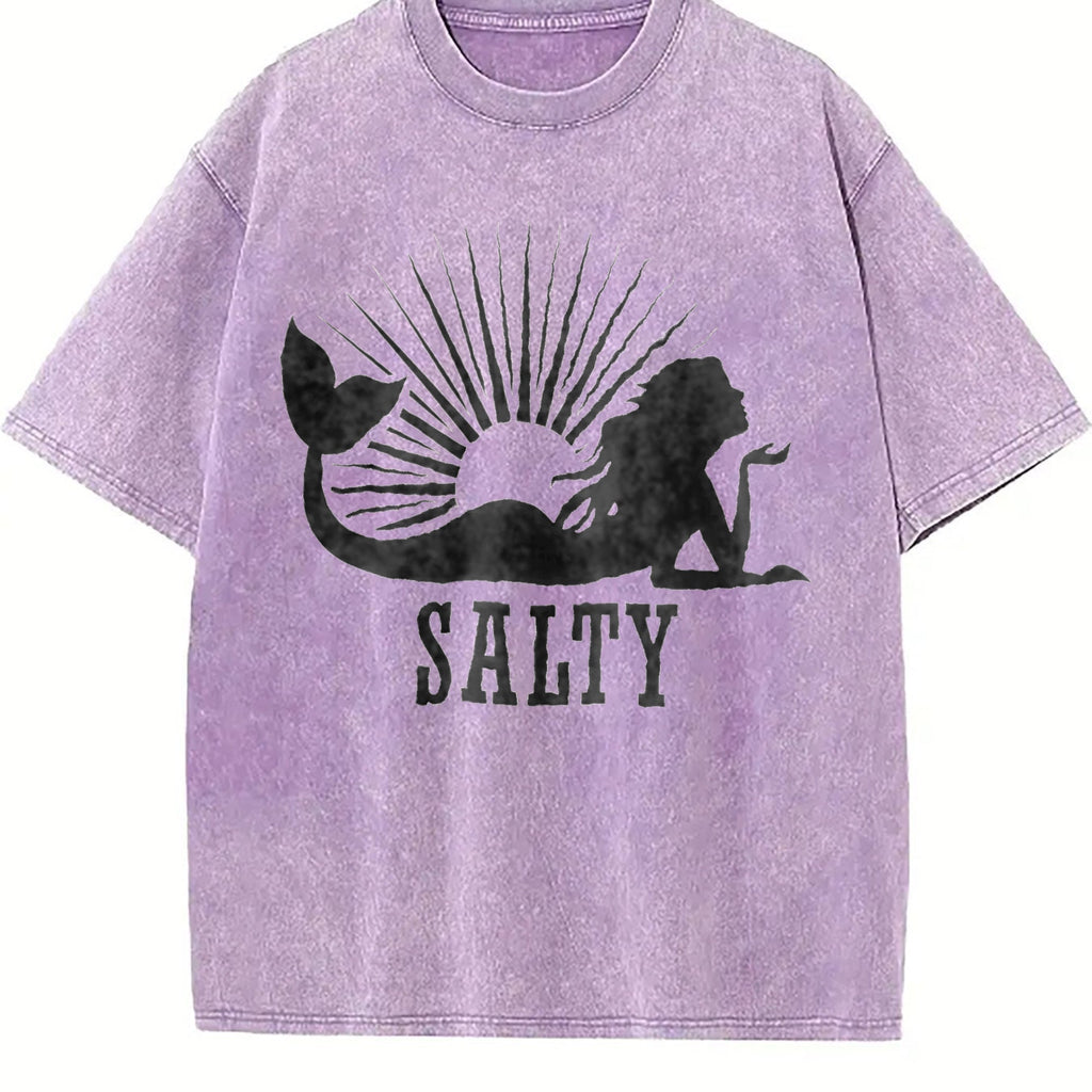 Beach Salty Mermaid Summer Vintage Washed T-Shirt product image 6