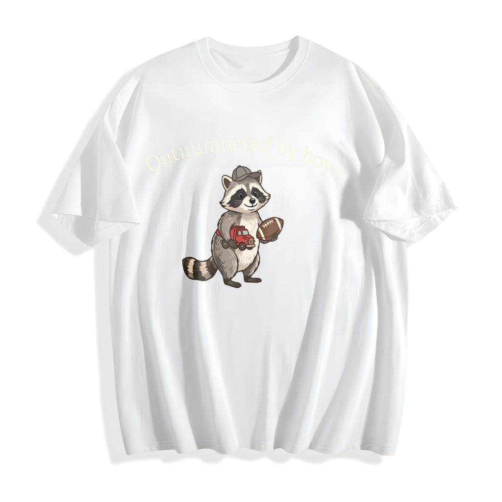 Boy Mom Dad Raccoon Cotton T-Shirt product image 2