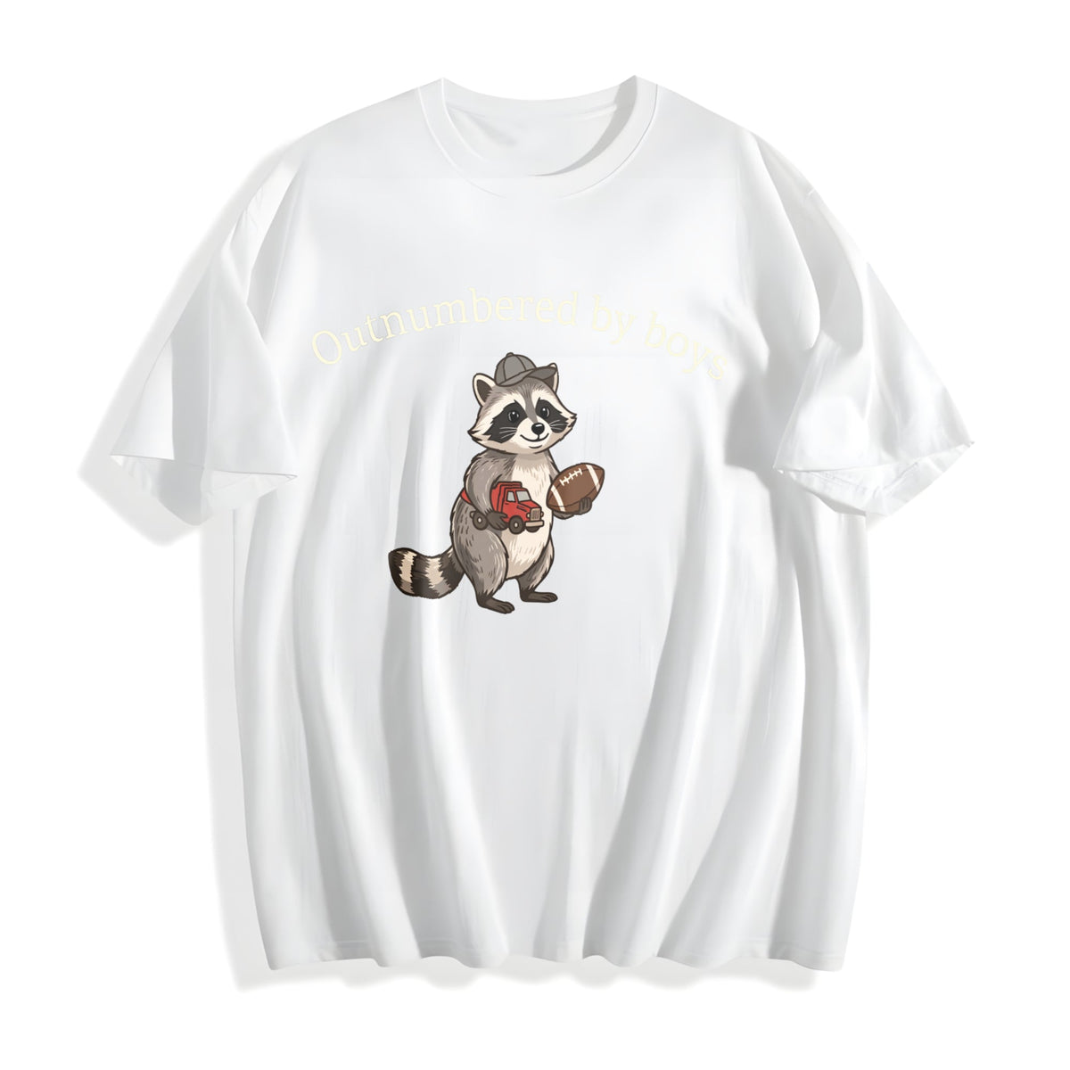 Boy Mom Dad Raccoon Cotton T-Shirt product image 2