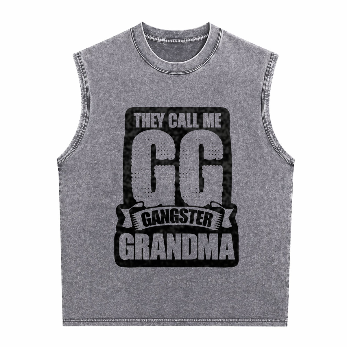Black They Call Me Gg Gangster Grandma Men's Washed Tank Top