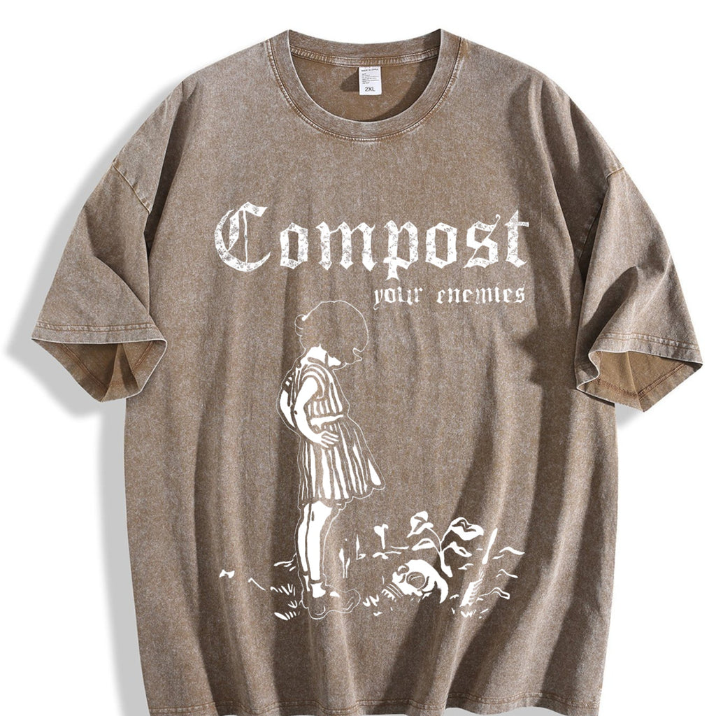 Compost Your Enemies Skeleton Vintage Washed T-Shirt product image 3