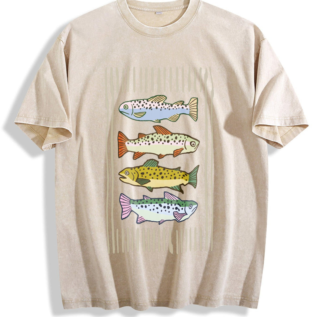 Trout Fish Vintage Washed T-Shirt product image 1