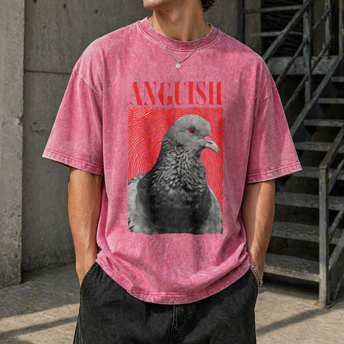 Anguish Bird Funny Vintage Washed T-Shirt product image 7