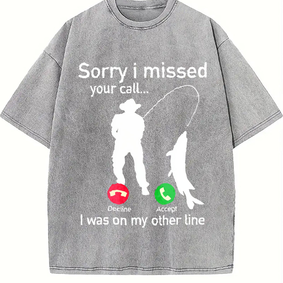 Fishing Phone Call With Line - Funny Fish Vintage Washed product image 5