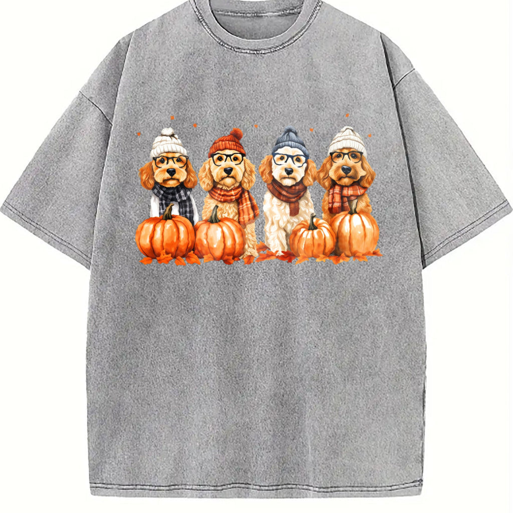 Goldendoodle Fall Vintage Washed T-Shirt product image 4