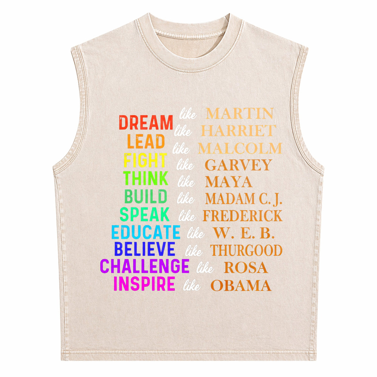 Dream Like Martin Lead Like Harriet The Black History Men's Washed Tank Top