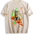 Cat Meme Pizza Galaxy Vintage Washed T-Shirt product image 1