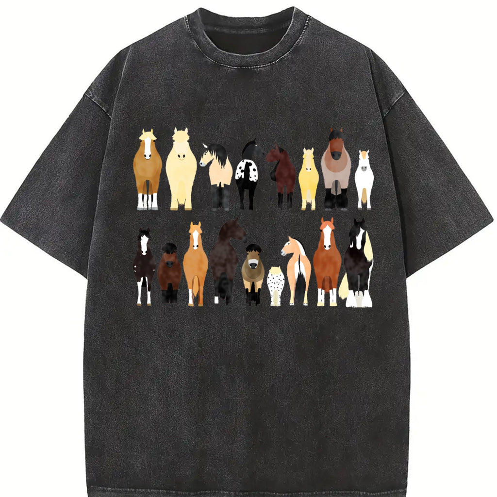 Animal Horse Herd Summer Vintage Washed T-Shirt product image 2