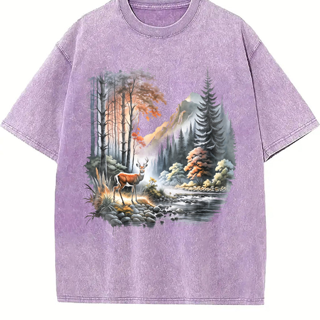Deer Nature 90s Vintage Washed T-Shirt product image 6