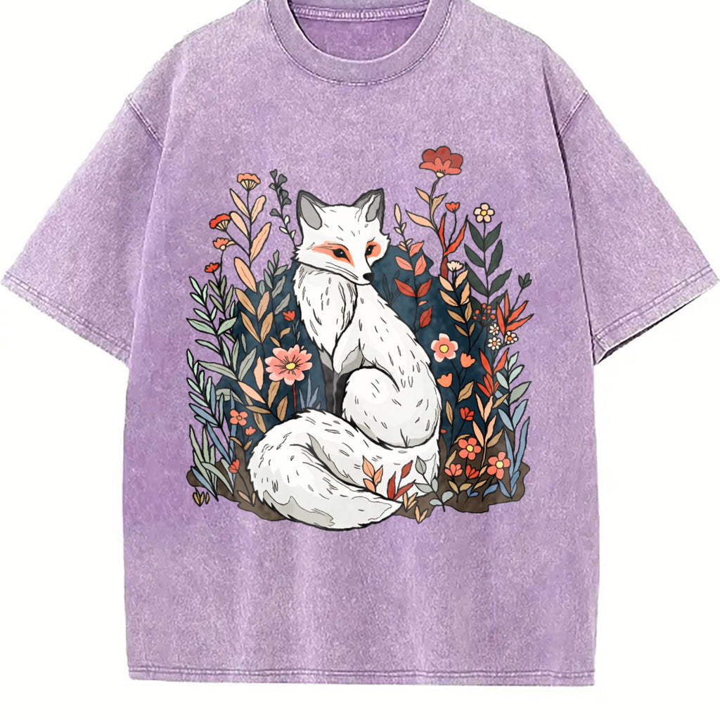 Luokeren Floral Fox - -inspired Vintage Washed T-Shirt product image 6