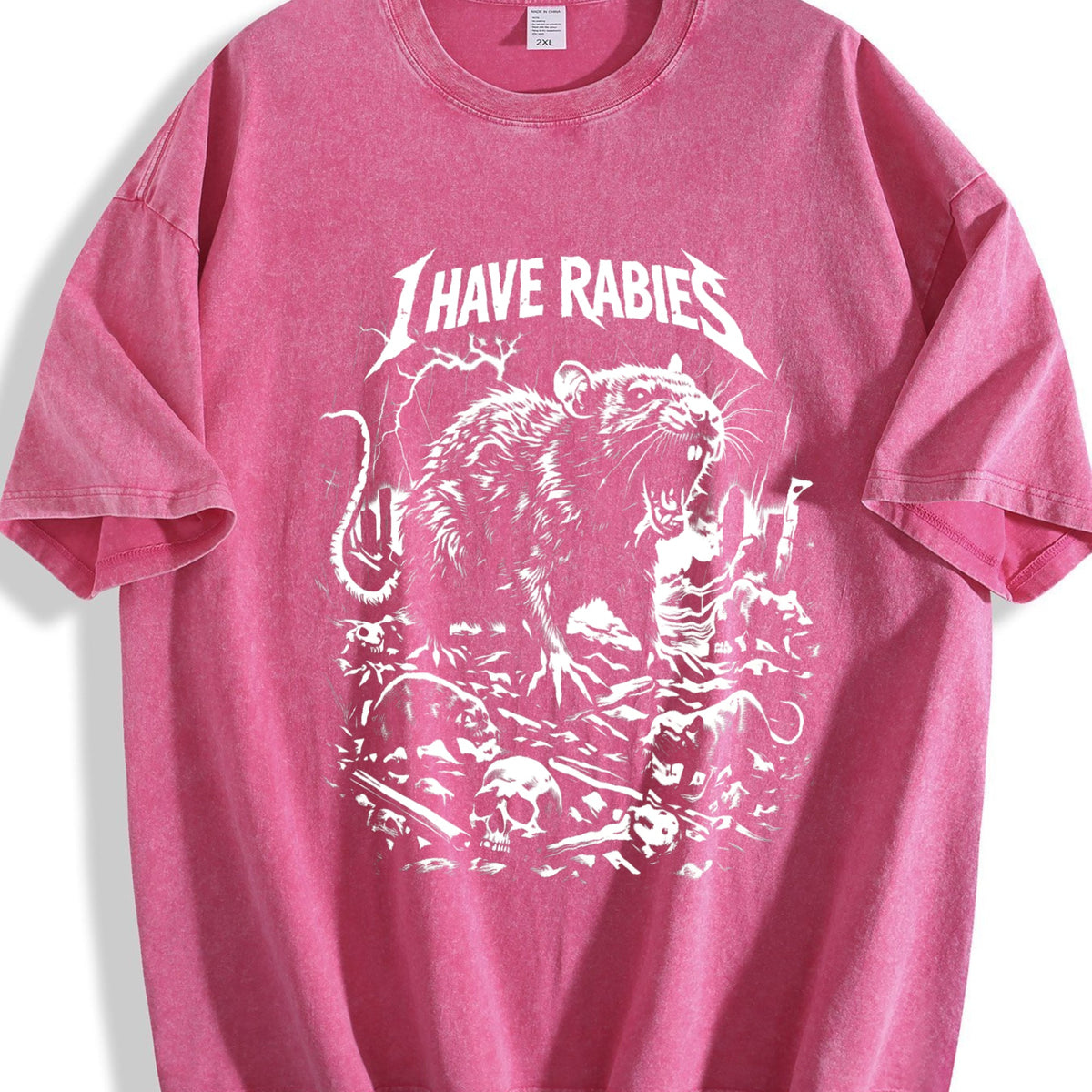 I Have Rabies Rat Vintage Washed T-Shirt product image 7
