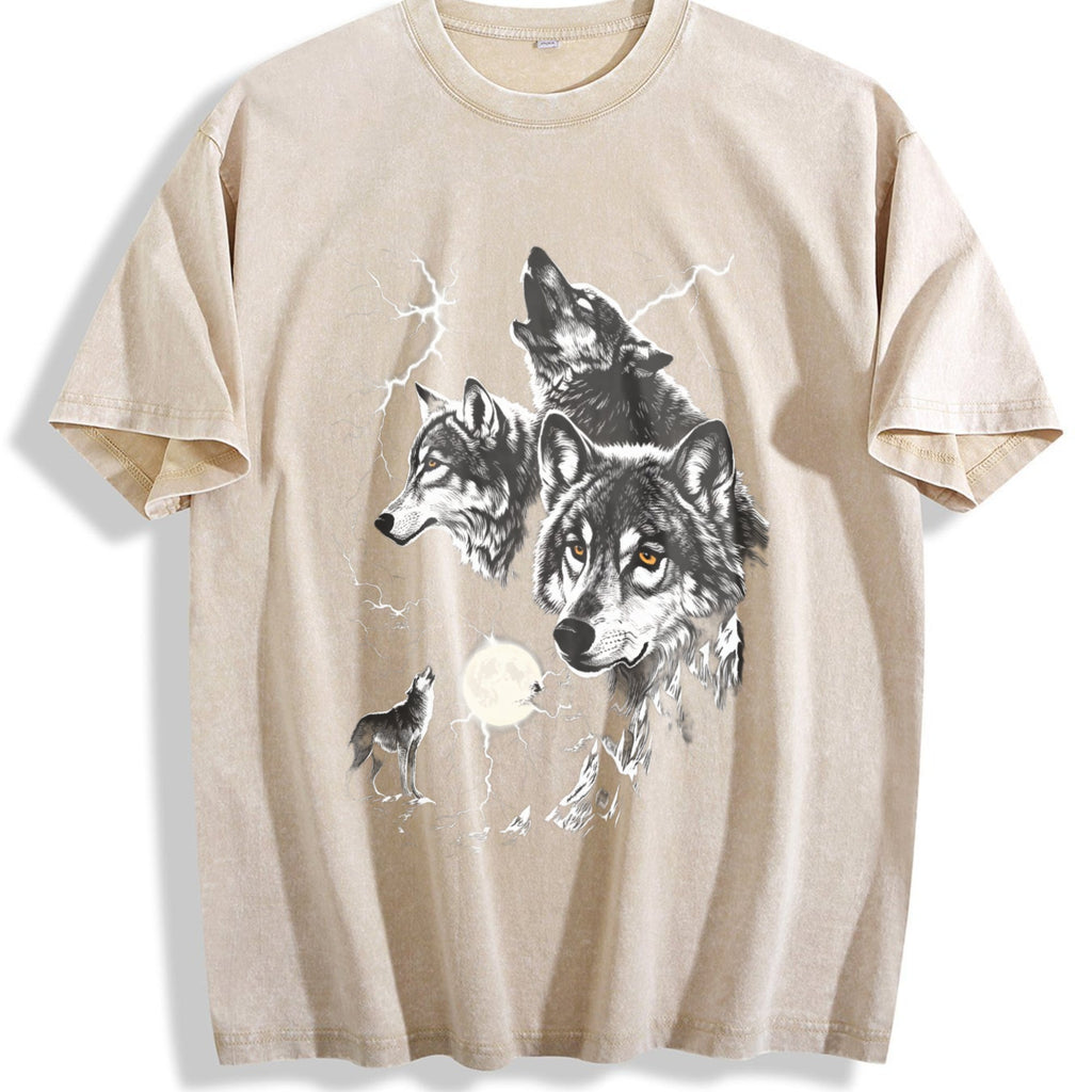 Wolf Lightning Classic 90s Vintage Washed T-Shirt product image 1