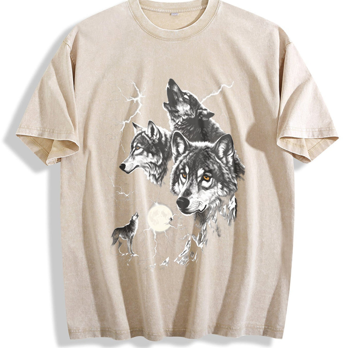 Wolf Lightning Classic 90s Vintage Washed T-Shirt product image 1