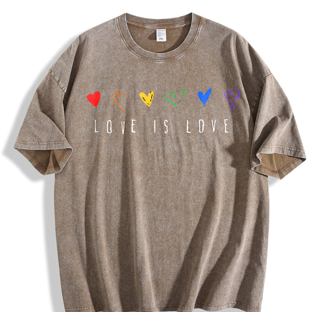 Love Is Rainbow Hearts Vintage Washed T-Shirt product image 3
