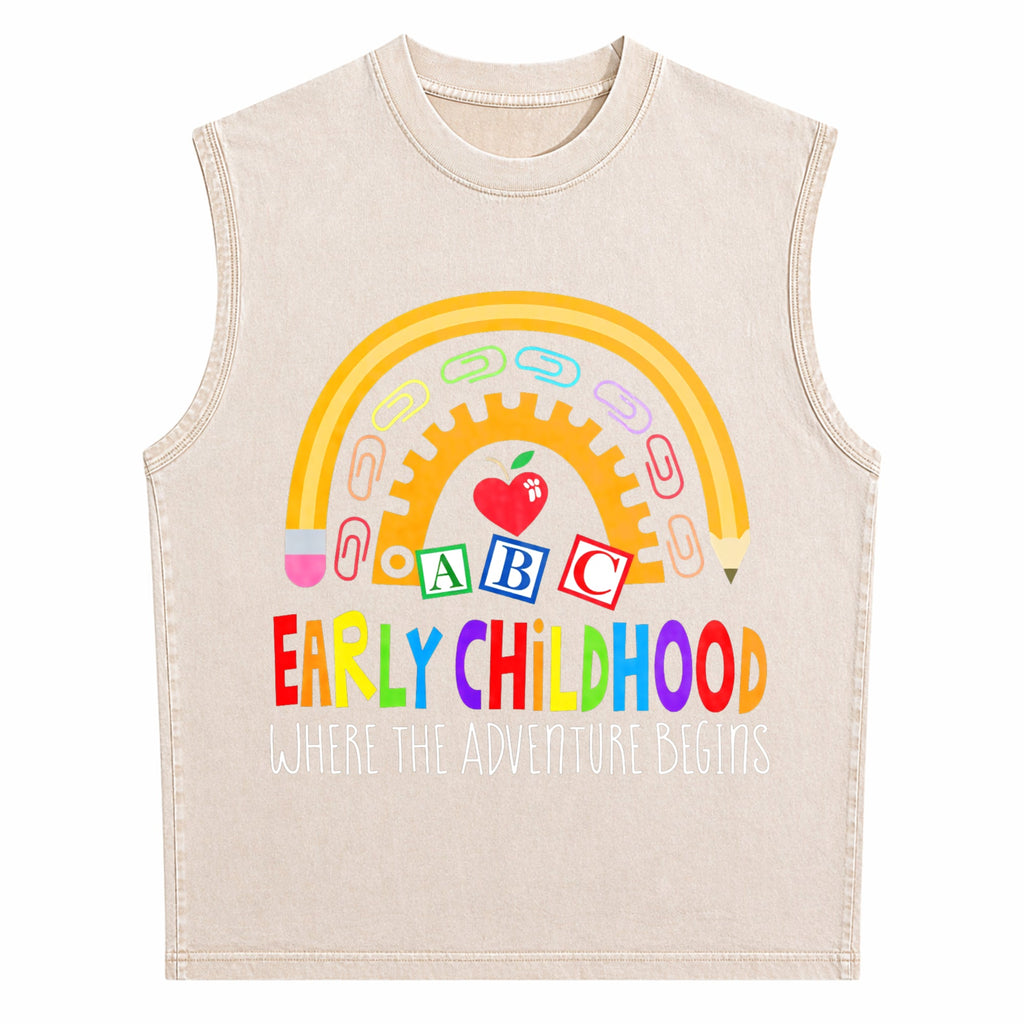 Early Childhood Teachers Men's Washed Tank Top