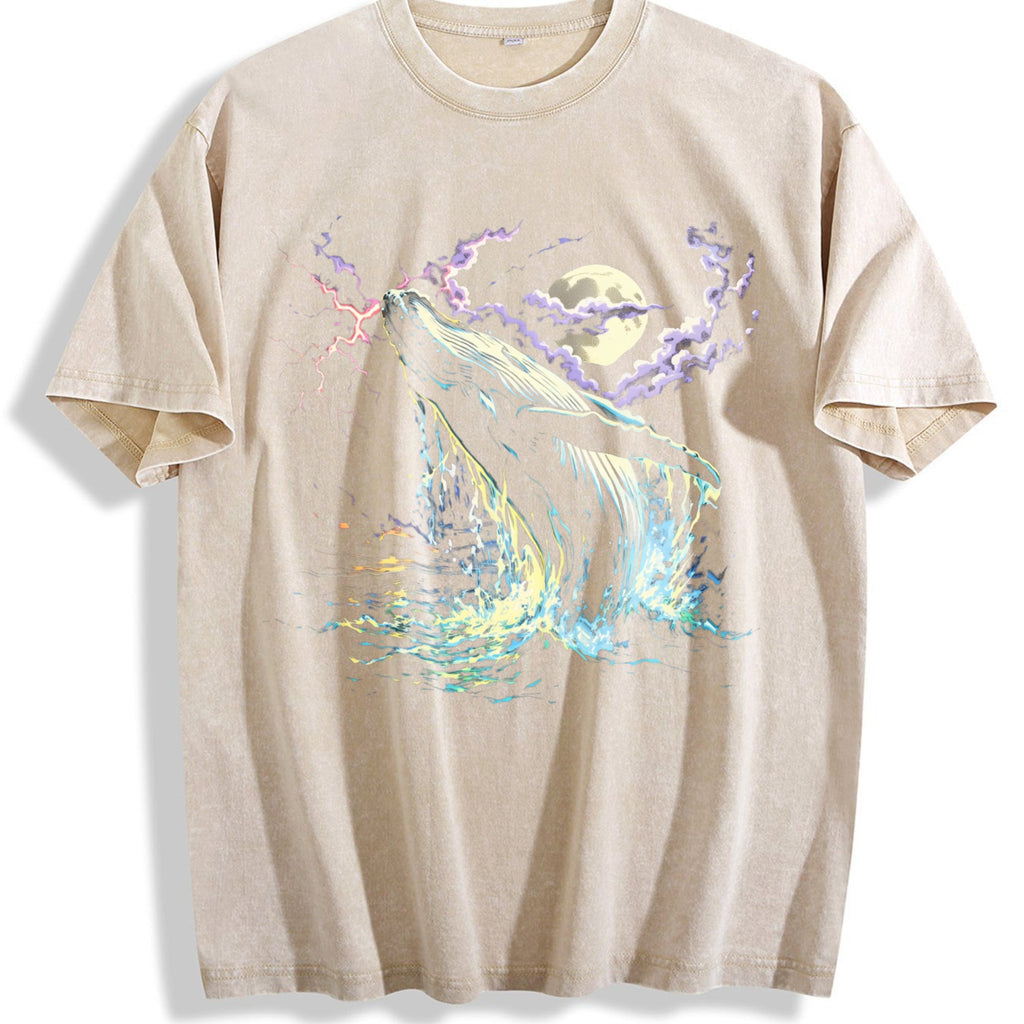 Whale Midnight 90s Vintage Washed T-Shirt product image 1