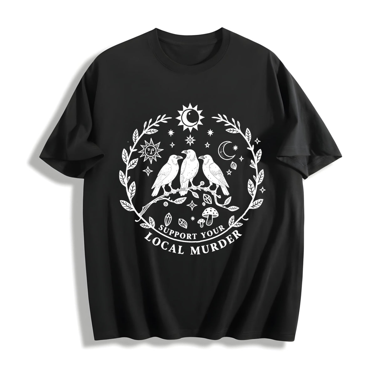 Support Your Local Murder For Crow Lovers Cotton T-Shirt product image 1